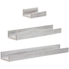 Whitewashed Wood Picture Ledge Floating U Wall Shelves - Set of 3